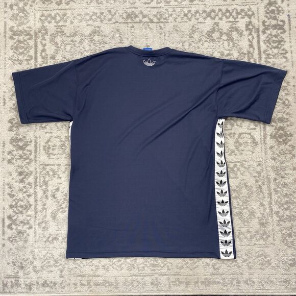 Adidas T Shirt Short Sleeve Blue Embroidered Activewear Casual Tee Size Large - Picture 2 of 5